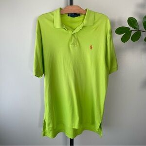 Vintage Polo By Ralph Lauren Lime Green High Low Polo Shirt Mens Size Large EUC